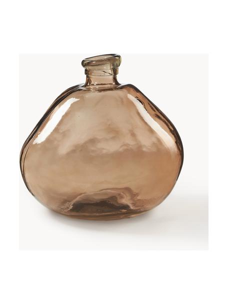 Flessenvaas Dina, Gerecycled glas, GRS-gecertificeerd, Bruin, Ø 33 x H 33 cm