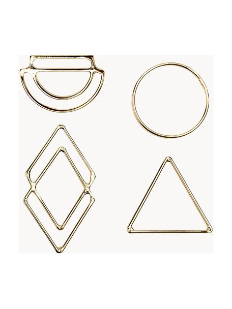 Set de adornos para regalos Ecora, 4 uds., Metal recubierto, Dorado, An 4 x Al 6 cm