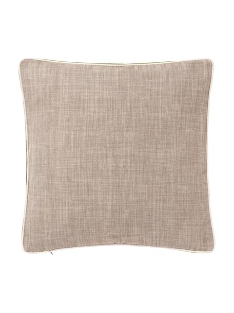 Housse de coussin 45x45 avec passepoil bicolore Cressida, 100 % polyester, Taupe, larg. 45 x long. 45 cm