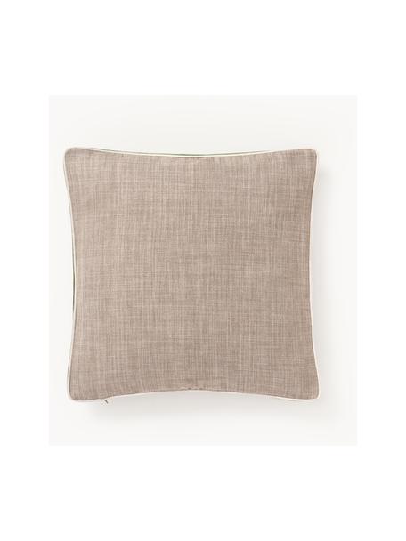 Kissenhülle Cressida mit zweifarbiger Kederumrandung, 100 % Polyester, Taupe, B 45 x L 45 cm