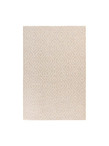 Tappeto da interno-esterno con motivo grafico Nordic, 100% polipropilene, Beige, bianco latte, Larg. 120 x Lung. 170 cm (taglia S)