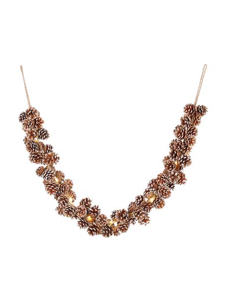 LED-Girlande Pinecones L 150 cm, Kieferzapfen, Braun, Weiß, L 150 cm