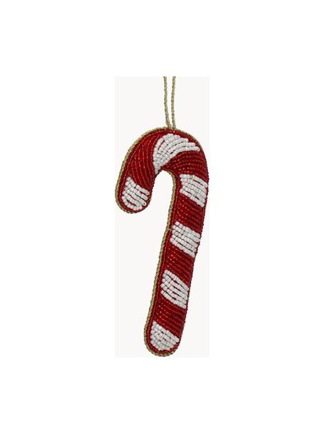 Ozdoba na stromček Candy Cane, Plastové perličky, Vínovočervená, biela, Š 3 x V 13 cm