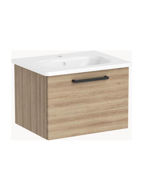 Skrinka pod umývadlo s umývadlom Orna, Š 60 cm, Hnedá, vzhľad dreva, Š 60 x V 42 cm
