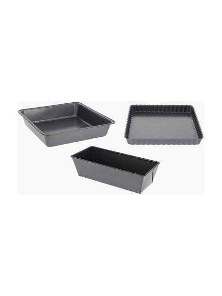 Ovenschalen Homebaking, set van 3, Staal met antiaanbaklaag, Zwart, Set met verschillende maten