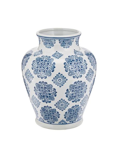 Vaso decorativo in porcellana Lin, Porcellana non impermeabile, Bianco, blu, Ø 21 x Alt. 28 cm