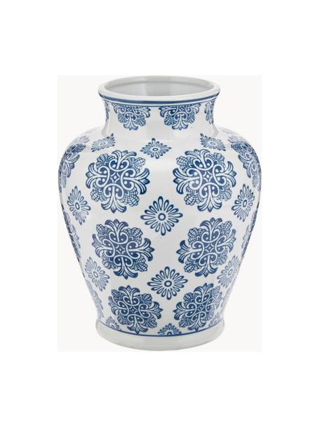 Jarrón de porcelana Lin, Al 28 cm, Porcelana, no impermeable, Blanco, azul, Ø 21 x Al 28 cm