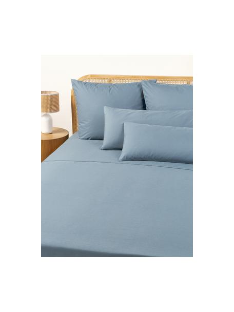 Perkal katoenen laken Elsie, Weeftechniek: perkal Draaddichtheid 200, Blauw, B 240 x L 280 cm