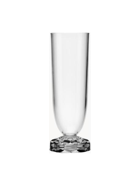 Bicchieri spumante con motivo strutturato Jellies 4 pz, Plastica, Trasparente, Ø 6 x Alt. 17 cm, 200 ml