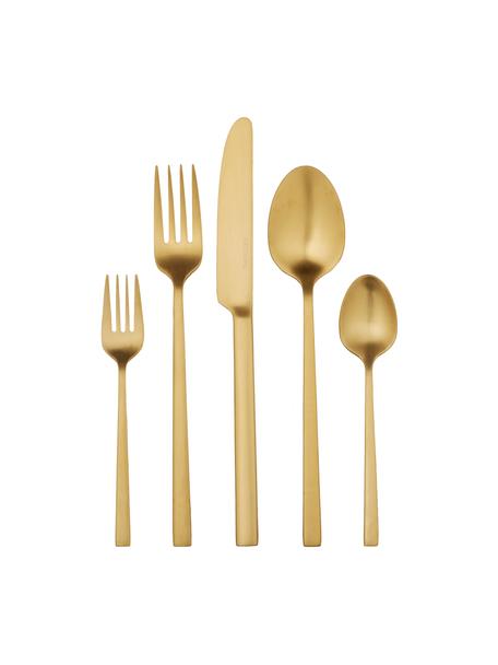 Ménagère brossée mate Shine, sets de différentes tailles, Or, mat, 1 personne (5 élém.)