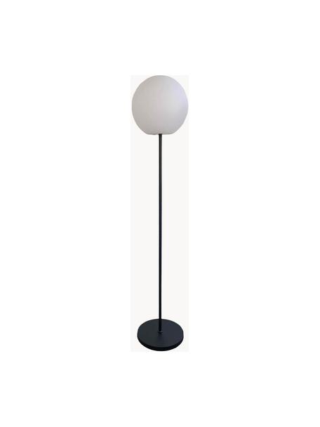 Mobiele dimbare outdoor vloerlamp Luny, Lampenkap: polyethyleen, Lampvoet: gecoat metaal, Wit, zwart, Ø 30 x H 150 cm