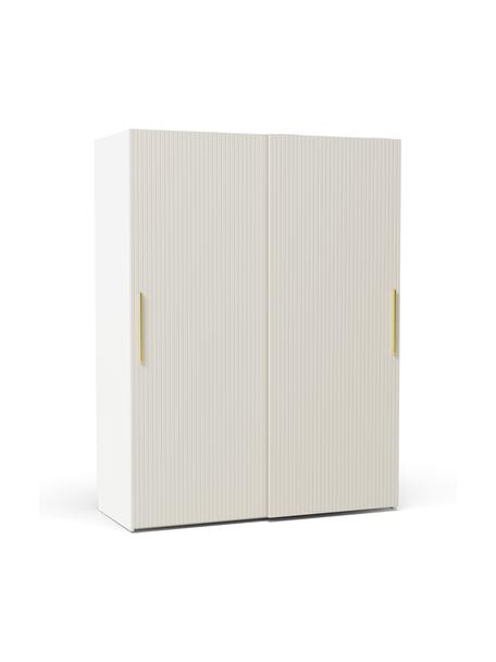 Modulaire schuifdeurkast Simone in beige, 150 cm breed, verschillende varianten, Hout, beige, Basis interieur, hoogte 200 cm