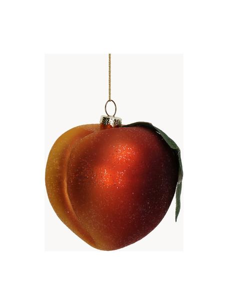 Weihnachtsbaumanhänger Peach, Glas, Rot, Orange, Ø 4 x H 7 cm