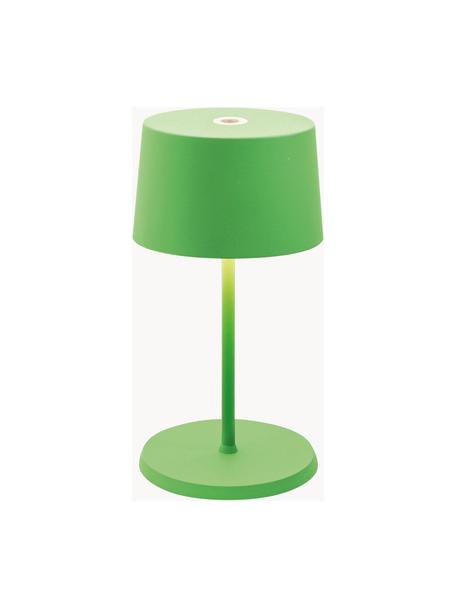 Mobiele dimbare LED tafellamp Olivia Pro, Lamp: aluminium, gecoat, Lichtgroen, Ø 11 x H 22 cm