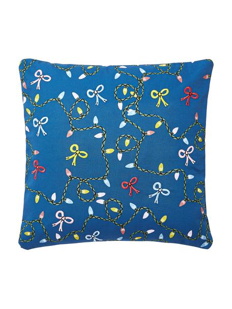 Poszewka na poduszkę Ribbons, 100% bawełna, Niebieski, S 45 x D 45 cm