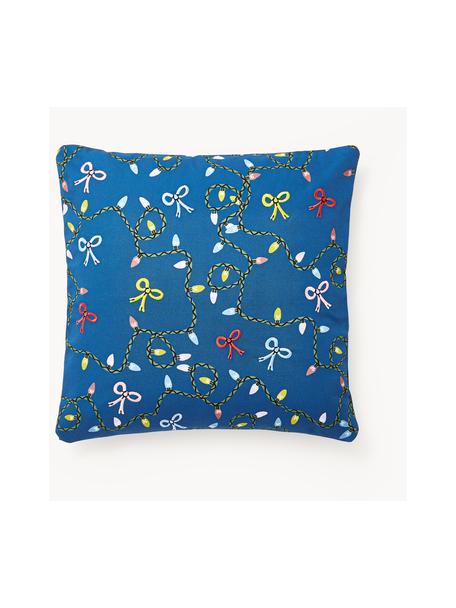 Poszewka na poduszkę Ribbons, 100% bawełna, Niebieski, S 45 x D 45 cm
