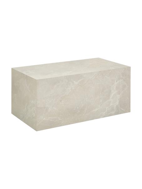 Couchtisch Lesley in Travertinoptik, Mitteldichte Holzfaserplatte (MDF), mit Melaminfolie überzogen, Travertin-Optik Beige, matt, B 90 x T 50 cm