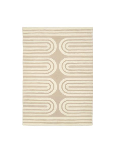Ručně tkaný vlněný koberec Arne, Béžová/krémová, Š 80 cm, D 150 cm (velikost XS)