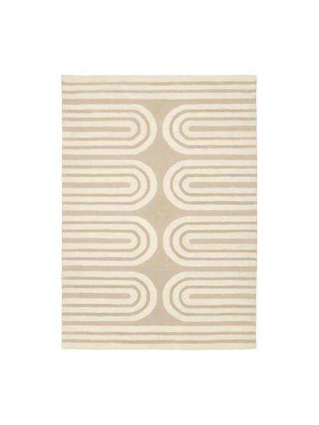 Tapis en laine tufté main Arne, Beige, blanc crème, larg. 160 x long. 230 cm (taille M)