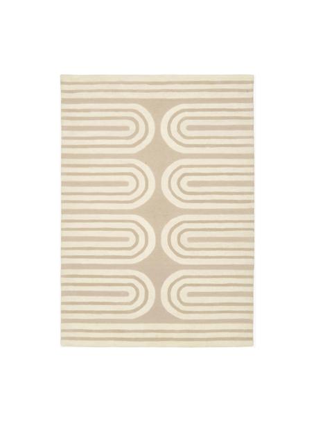 Ručne tuftovaný vlnený koberec Arne, Béžová, krémovobiela, Š 120 x D 180 cm (veľkosť S)
