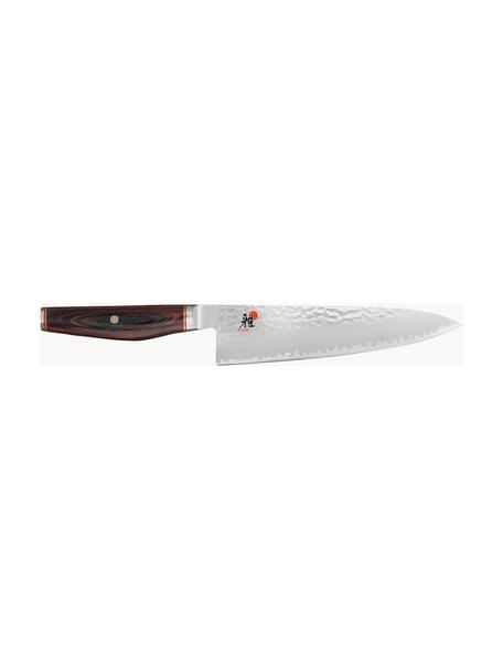 Gyutoh-Messer Miyabi, Griff: Pakkaholz, Silberfarben, Dunkles Holz, L 34 cm
