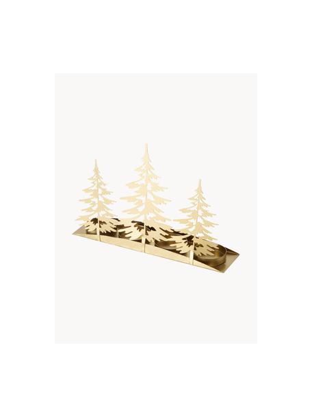 Świecznik na tealighty z metalu Foresta, Metal powlekany, Odcienie złotego, S 27 x W 18 cm
