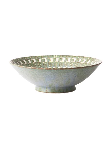 Insalatiera fatta a mano Yunomi, Porcellana, Verde, bianco, Ø 25 x Alt. 8 cm