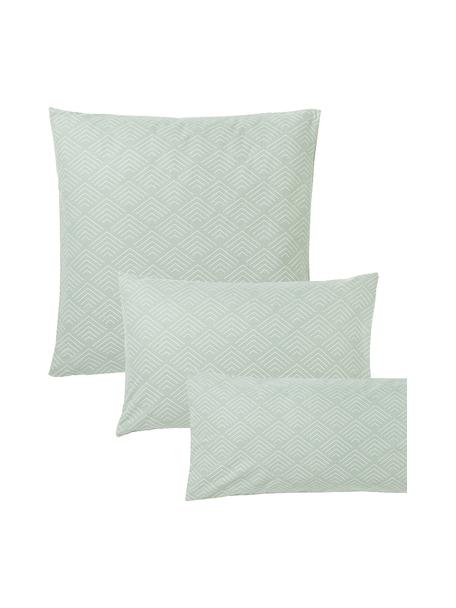 Funda de almohada estampada de algodón Milano, Verde salvia, An 50 x L 70 cm