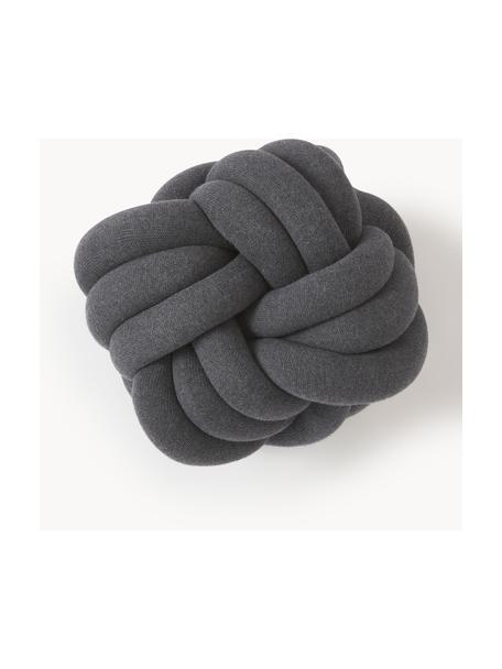 Spletený polštář Twist, Tmavě šedá, Ø 30 cm