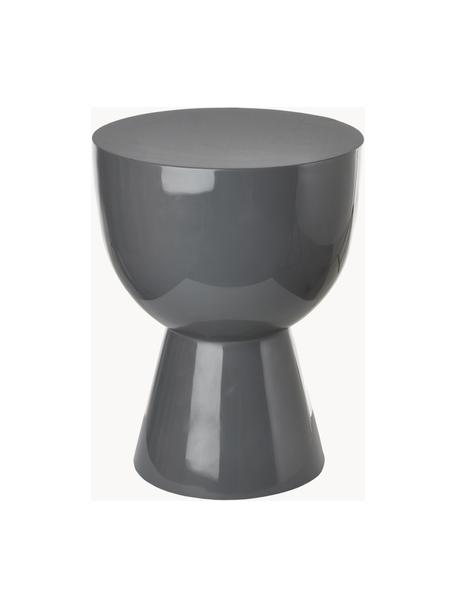 Mesa auxiliar redonda Tam Tam, Plástico pintado, Gris oscuro, Ø 36 x Al 46 cm