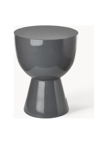 Kulatý odkládací stolek Tam Tam, Lakovaná umělá hmota, Tmavě šedá, Ø 36 cm, V 46 cm