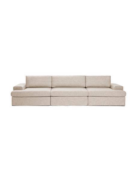 Modulares Sofa Russell (3-Sitzer) in Taupe, Bezug: 100% Baumwolle Der strapa, Gestell: Massives Kiefernholz FSC-, Stoff Taupe, B 309 x H 77 cm