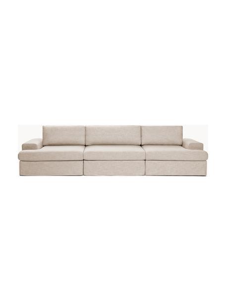 Sofá modular con tapizado desenfundable Russell (4 plazas), Tapizado: 100% algodón Alta resiste, Estructura: madera de pino maciza, co, Patas: plástico Este producto es, Tejido beige, An 309 x F 103 cm