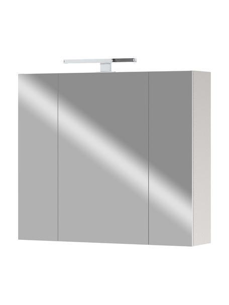 Badkamer spiegelkast Elisa met LED verlichting, Frame: met melamine beklede spaa, Beige, zilver, B 76 x H 71 cm