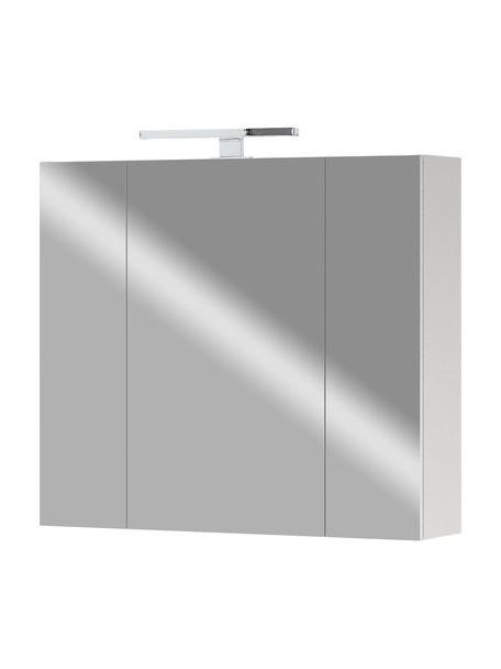 Armoire à portes miroir de salle de bains Elisa, Beige, couleur argentée, larg. 76 x haut. 71 cm