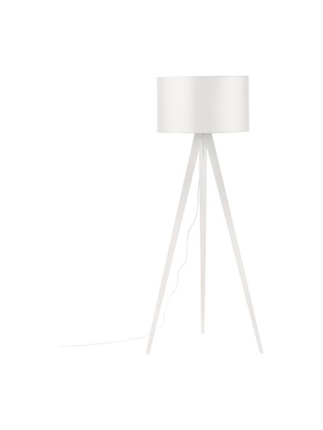 Lampadaire trépied scandinave bois massif Jake, Blanc, Ø 60 x haut. 150 cm
