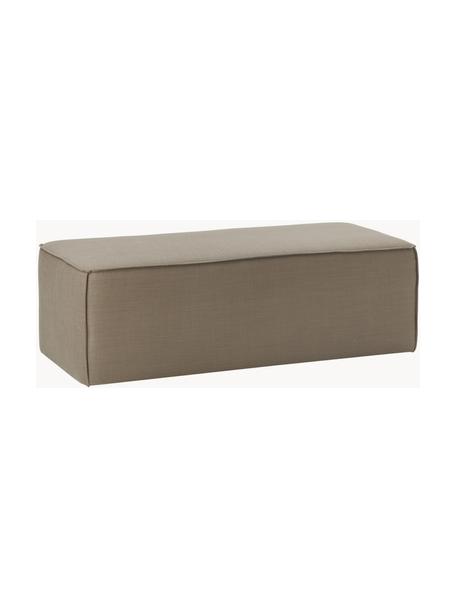 Ławka tapicerowana Sanja, Tapicerka: 84% wiskoza, 16% len Dzię, Stelaż: lite drewno sosnowe, skle, Nogi: tworzywo sztuczne, Taupe tkanina, S 122 x G 54 cm