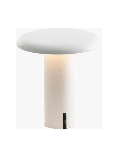 Petite lampe à poser LED mobile Takku, intensité lumineuse variable, Métal, enduit, Blanc, Ø 18 x haut. 19 cm