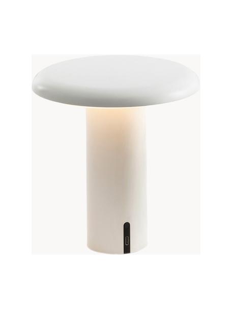 Petite lampe à poser LED mobile Takku, intensité lumineuse variable, Métal, enduit, Blanc, Ø 18 x haut. 19 cm
