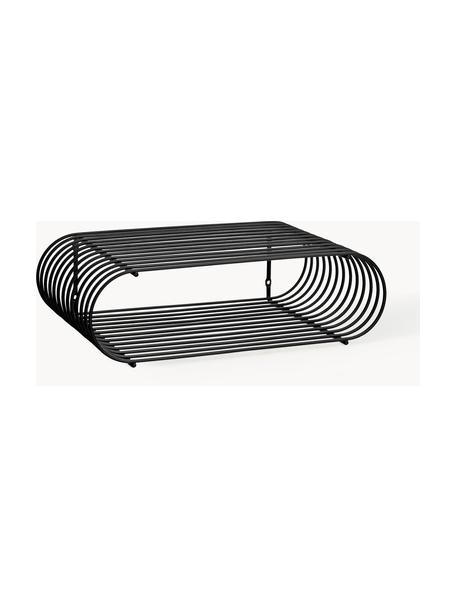 Étagère murale en métal Curve, Métal, revêtement par poudre, Noir, larg. 40 x haut. 12 cm