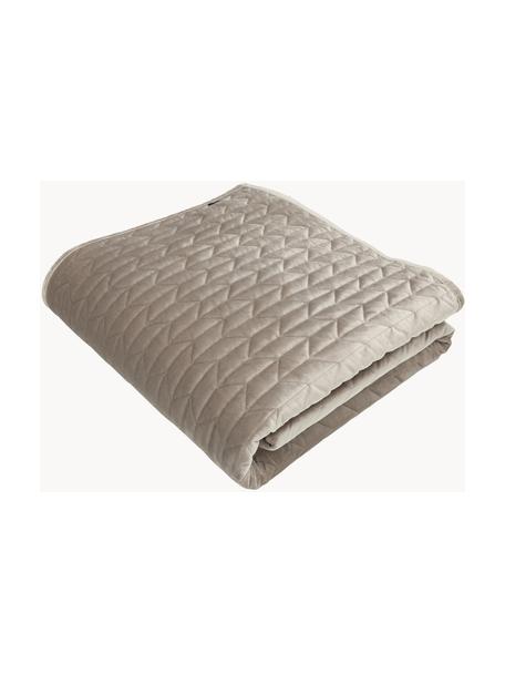 Couvre-lit en velours matelassé Tily, 100 % polyester, Beige, larg. 180 x long. 260 cm (pour lits jusqu'à 140 x 200 cm)