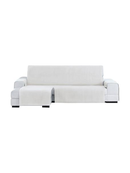 Copertura divano angolare Levante, 65% cotone, 35% poliestere, Color crema, Larg. 150 x Lung. 290 cm, chaise-longue a sinistra
