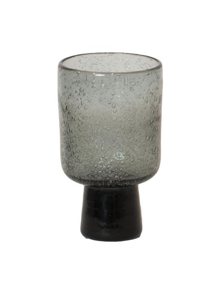 Handgefertigte Weingläser Bari mit Luftbläschen, 6 Stück, Glas, Grau, Ø 7 x H 12 cm, 250 ml