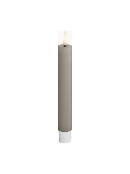 Ręcznie wykonana świeca stołowa LED Real Flame, W 15 cm, 2 szt., Tworzywo sztuczne, wosk z powłoką żywiczną, Greige, W 15 cm