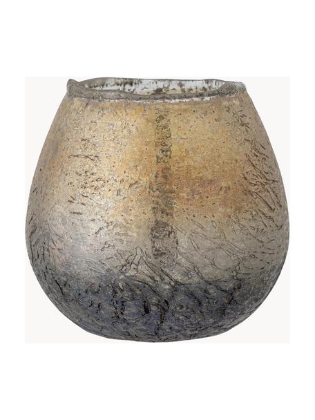 Weihnachtsteelichthalter Iselinn aus Glas, Glas, Goldfarben, Ø 10 x H 10 cm