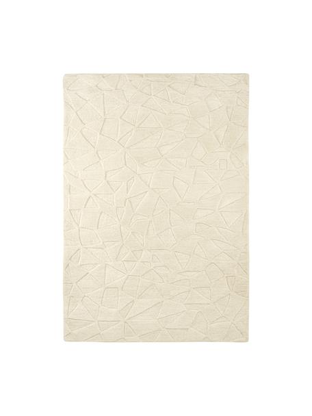 Tappeto in lana color bianco latteo taftato a mano Rory, Retro: 100% cotone, Bianco, Larg. 80 x Lung. 150 cm (taglia XS)