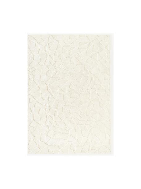 Ručně tkaný vlněný koberec se strukturovaným povrchem Rory, Krémově bílá, Š 120 cm, D 180 cm (velikost S)