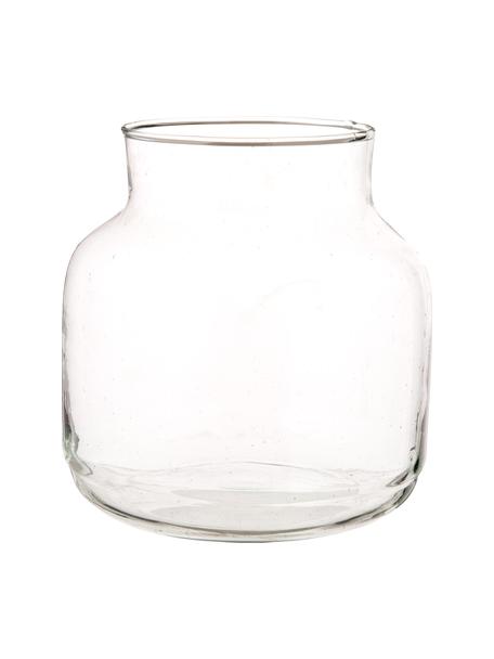 Ručne fúkaná váza z recyklovaného skla Dona, Recyklované sklo, Priesvitná, Ø 22 x V 23 cm