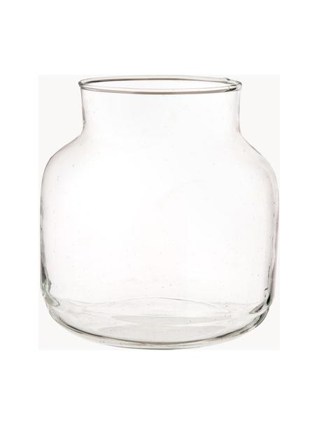 Ručně foukaná váza z recyklovaného skla Dona, V 23 cm, Recyklované sklo, Transparentní, Ø 22 cm, V 23 cm