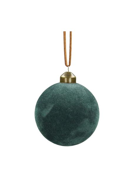 Bolas de Navidad de terciopelo Velvet, 6 uds., Verde azulado, Ø 8 cm